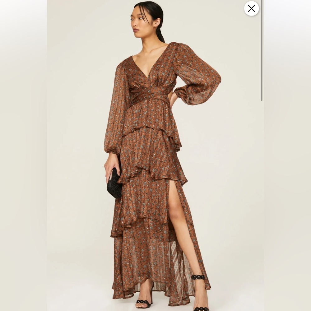 ASTR the Label Anora Floral Tiered Maxi Dress, NWT, Size L